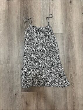 American Eagle Outfitters Black & White Leopard Slip Dress